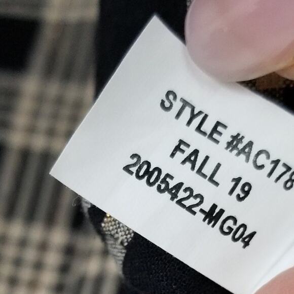 MADEWELL Ruffle-Yoke Top in Metallic Plaid - Size XS - Picture 10 of 10